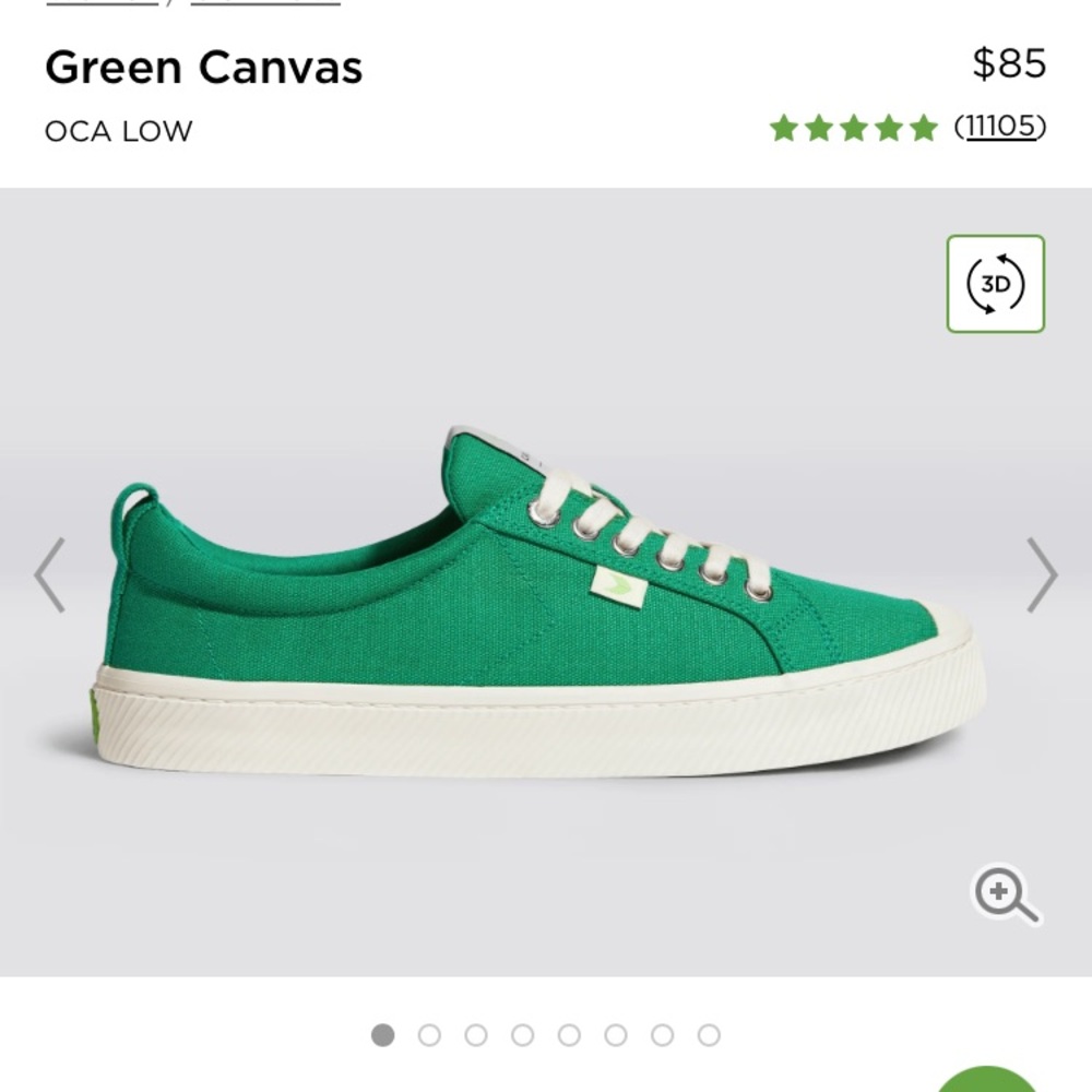 Cariuma OCA low green canvas womens 9